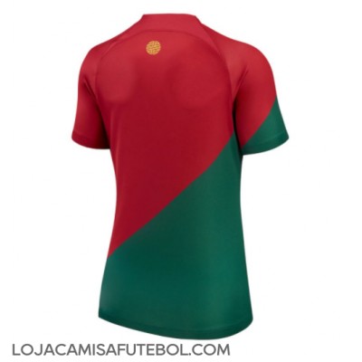 Camisa de Futebol Portugal Equipamento Principal Mulheres Mundo 2022 Manga Curta